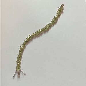Elegant Peridot Leaf Bracelet
